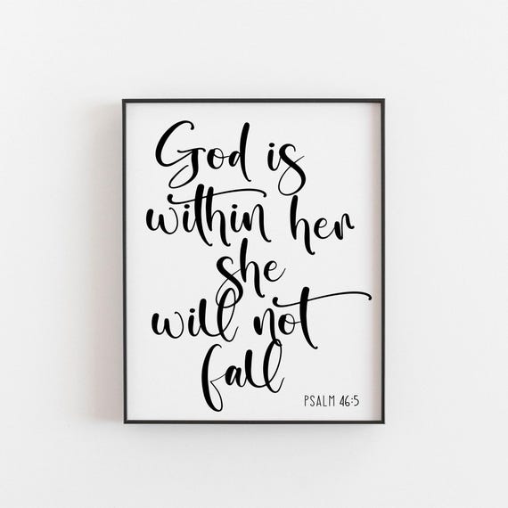 God Is Within Her Bible Verse Poster Print