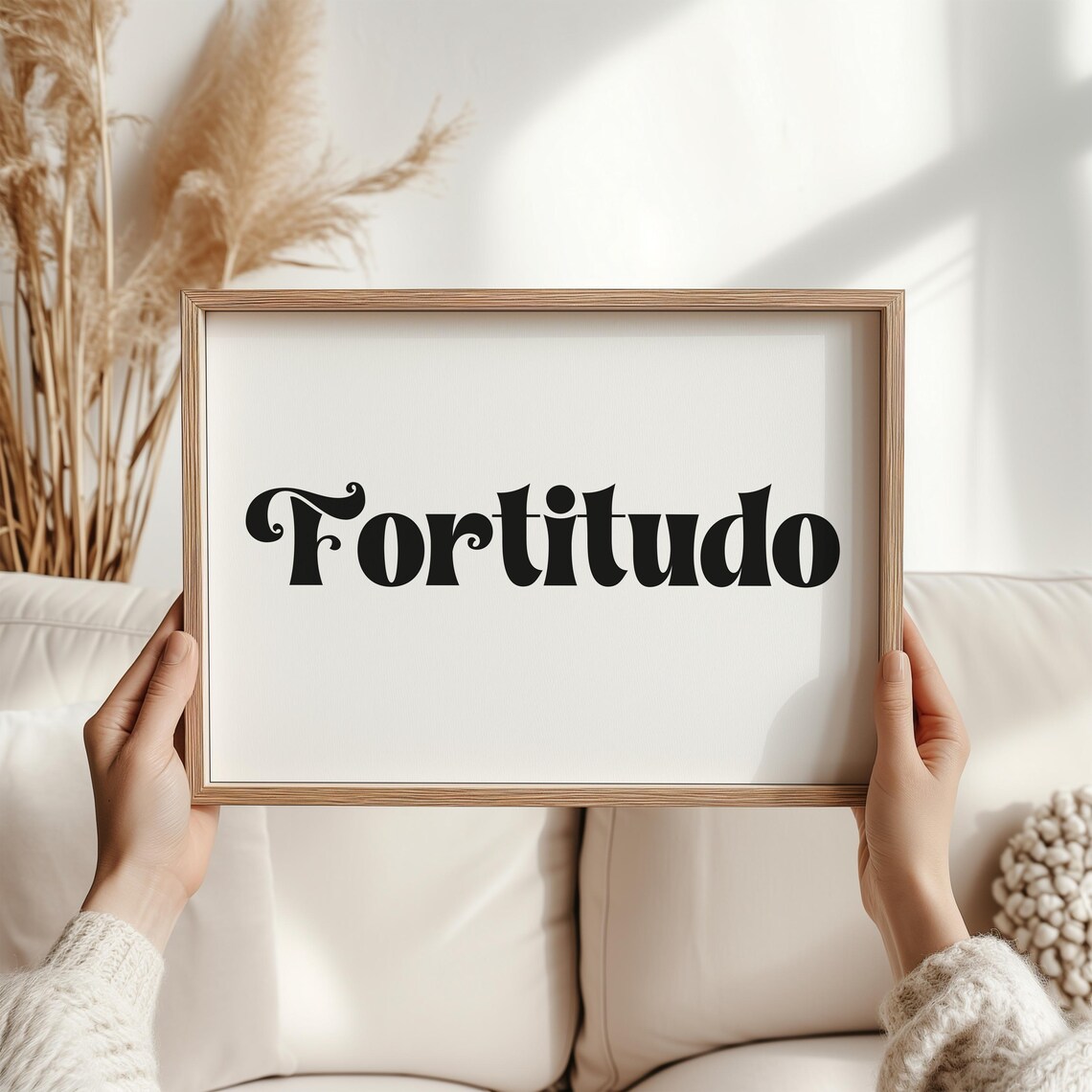 Fortitudo Latin Strength Courage Coral Bold Retro Word Poster - Image 2