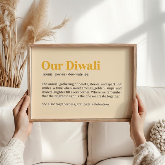 Our Diwali Print Family Gift Meaningful Wall Art Indian Festival Of Lights Home Decor Gratitude Celebration Poster