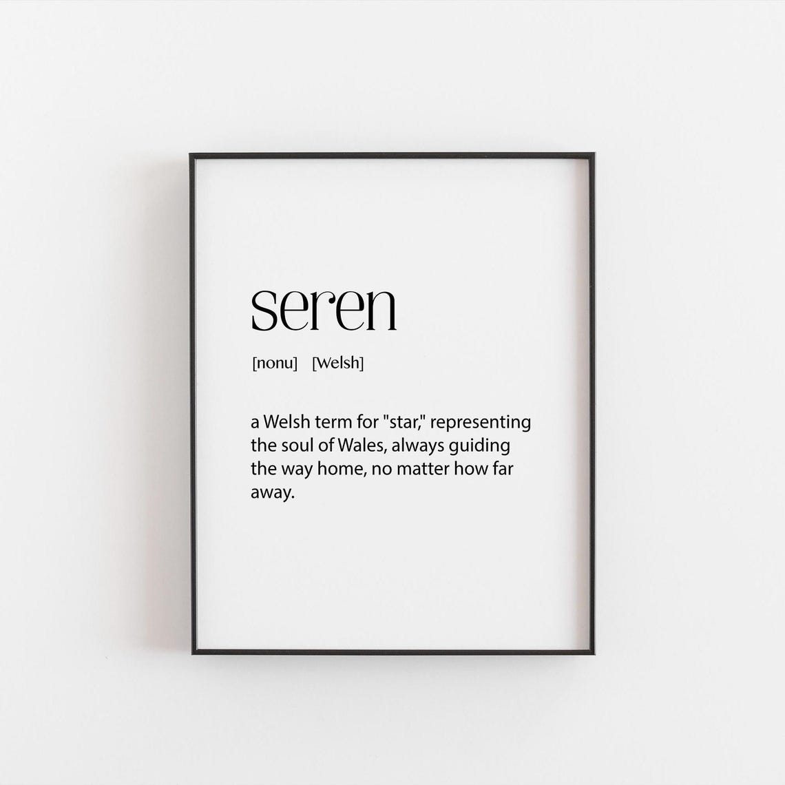 Seren Welsh Star Definition Poster Elegant Serif Typography Art - Image 4
