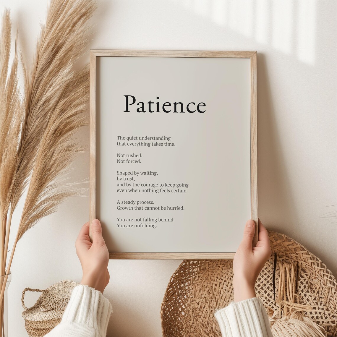Patience Quote Print, Mindfulness Gift For Her