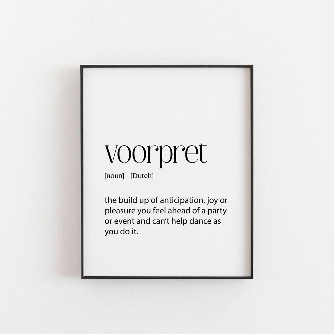 Dutch Art Voorpret Definition Quote Poster