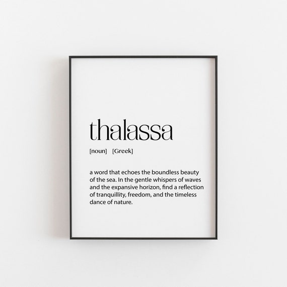 Thalassa Definition Print, Greek Poster Art Print