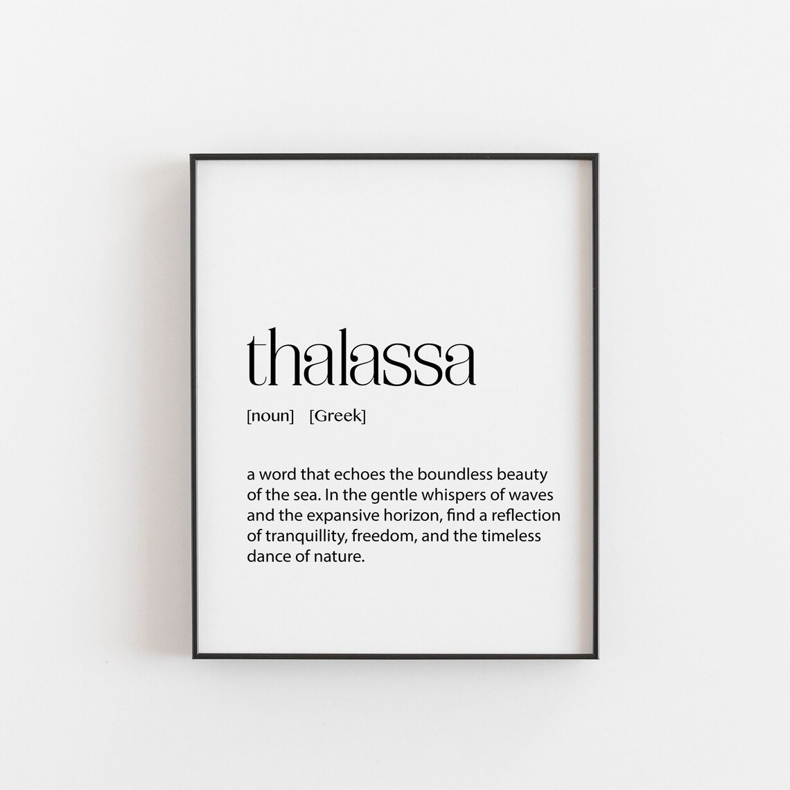 Thalassa Definition Print, Greek Poster Art Print