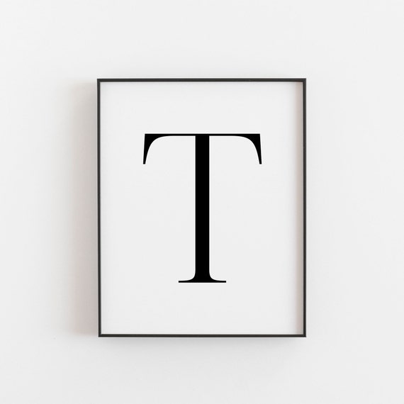Letter T Modern Minimalist Poster
