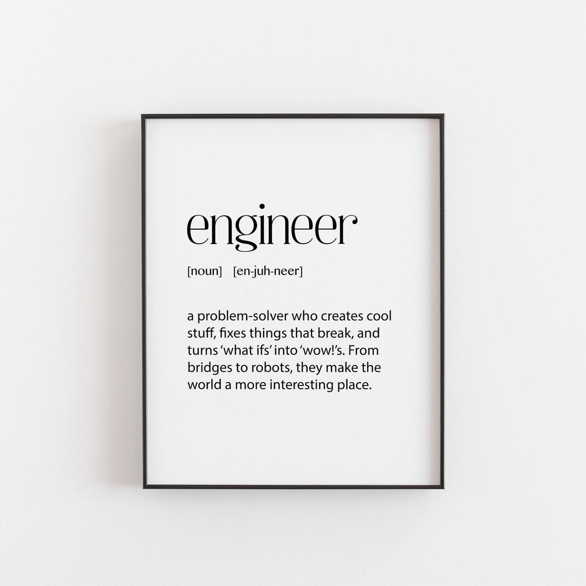 Engineer Definition Poster Problem Solver Turning What Ifs Into Wow