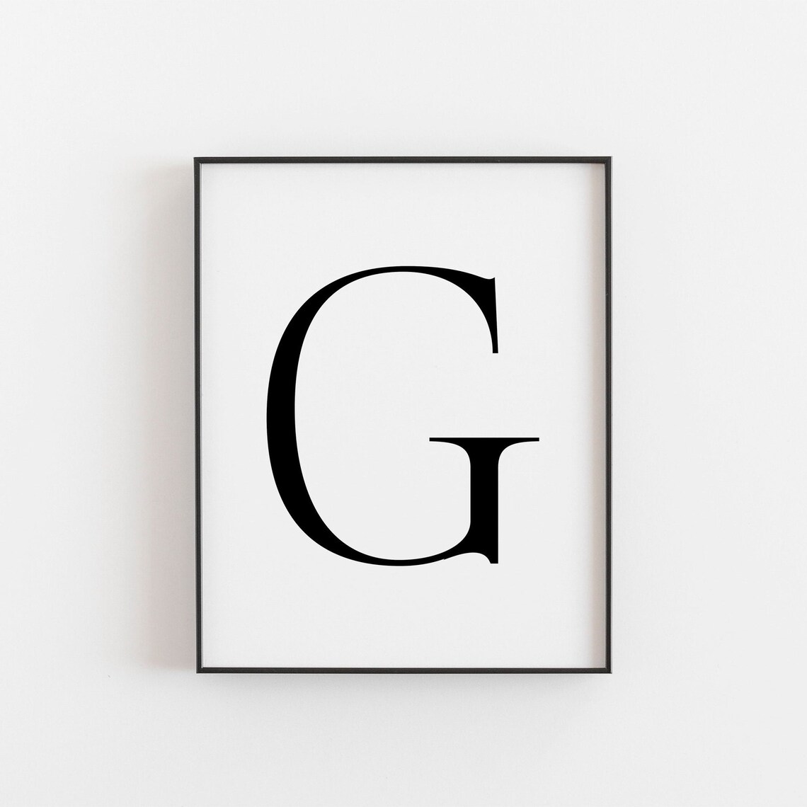 Letter G Typography Art Print, Scandinavian Nordic Decor