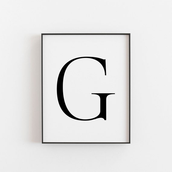 Letter G Typography Art Print, Scandinavian Nordic Decor