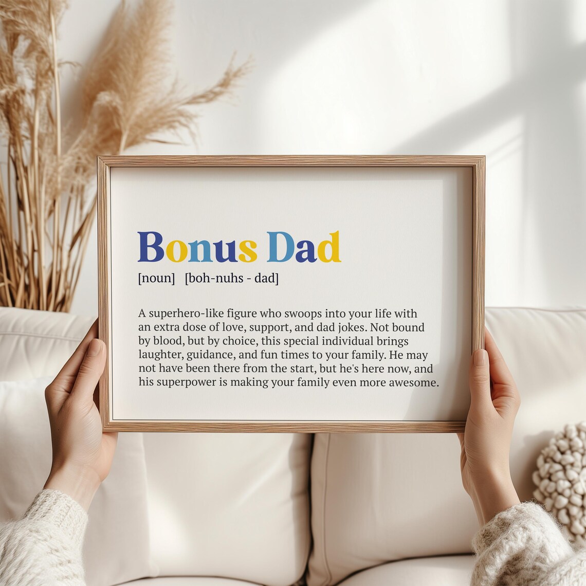 Bonus Dad Definition Art Print, Heartfelt Stepdad Gift - Image 2