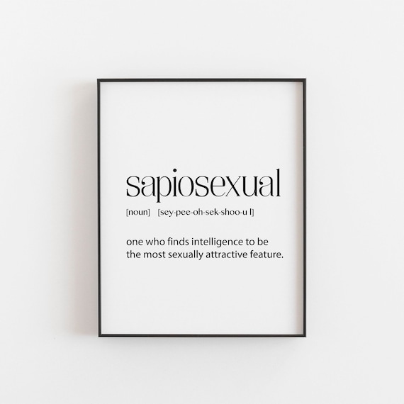 Sapiosexual Word Definition Minimalist Dictionary Quote Wall Art