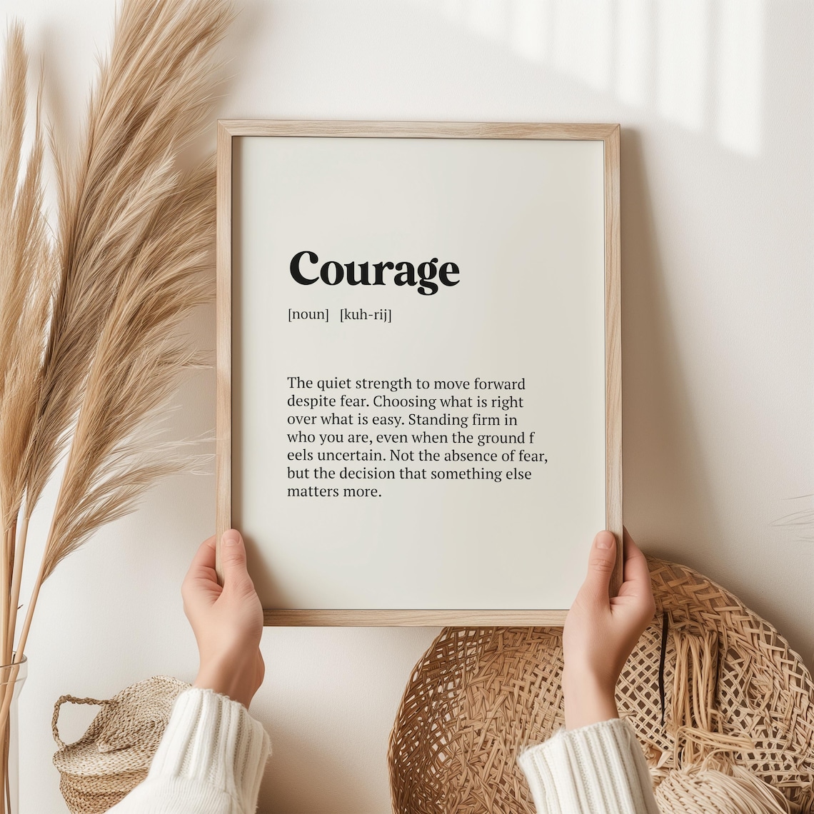 Courage Definition Print, Motivational Poster