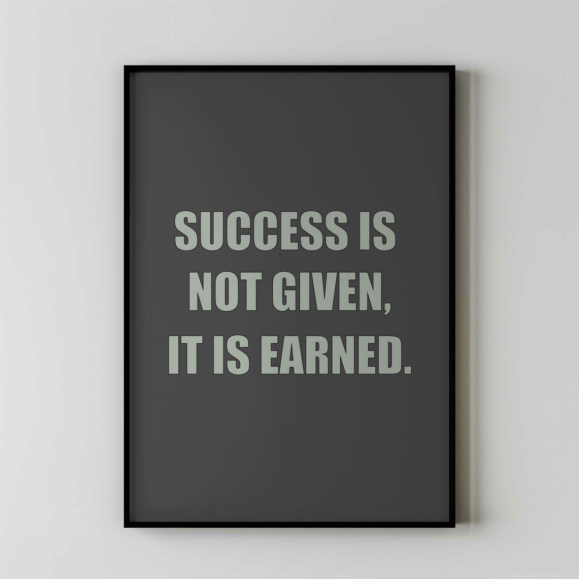 Success Is Not Given It Is Earned Bold Motivational Quote Poster
