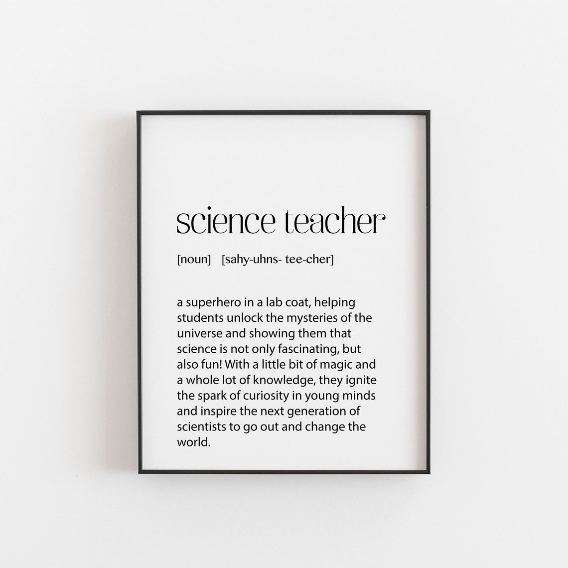 Science Teacher Definition Lab Coat Superhero Classroom Wall Art