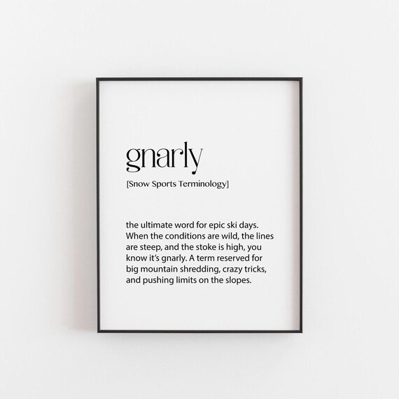 Gnarly Definition Print, Extreme Sports Poster