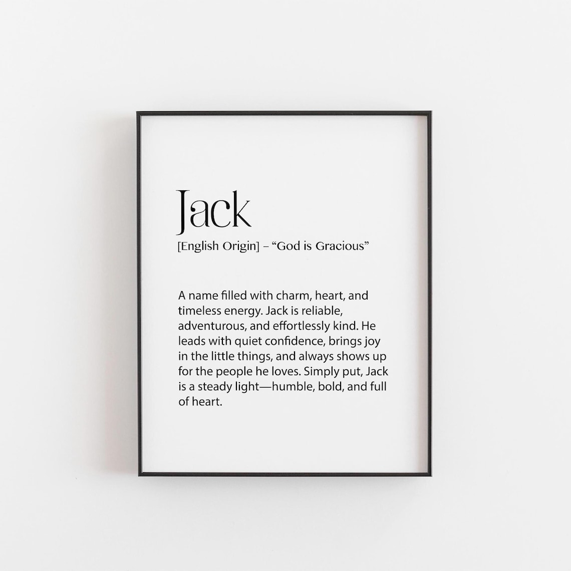 Jack Name Meaning Print, Minimalist Nursery Art