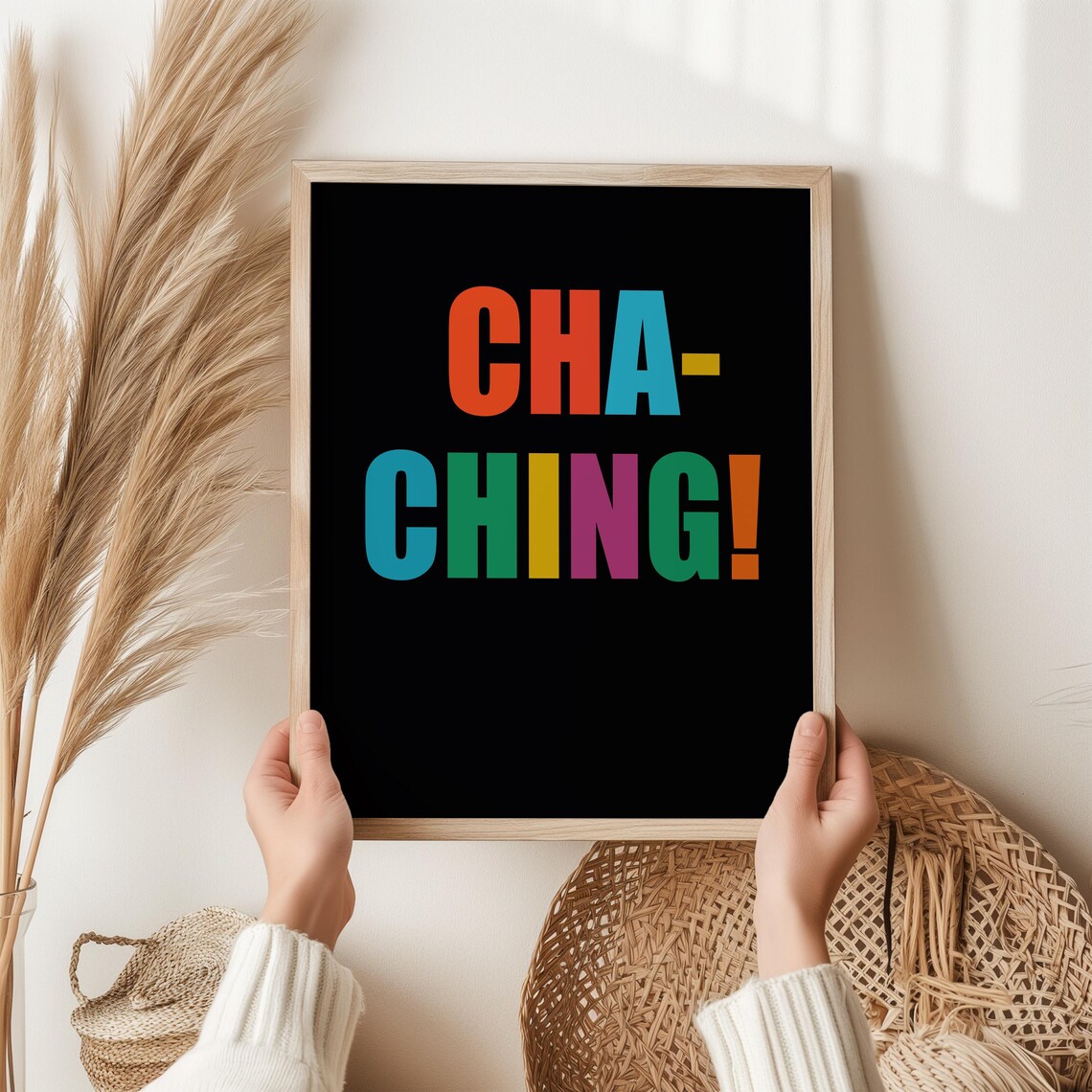 Chaching Colourful Typography Wall Art Print Bold Retro Quote Poster