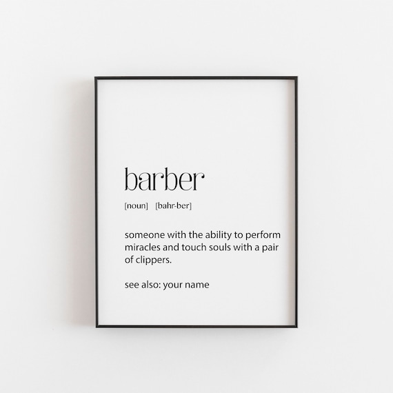 Barber Funny Dictionary Definition Barbershop Stylist Gift Poster