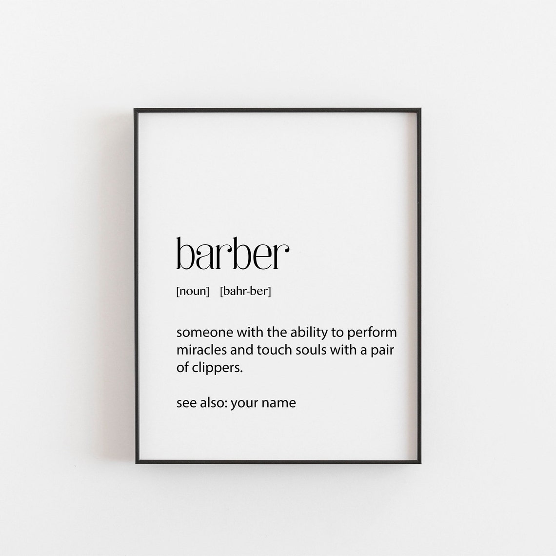 Barber Funny Dictionary Definition Barbershop Stylist Gift Poster