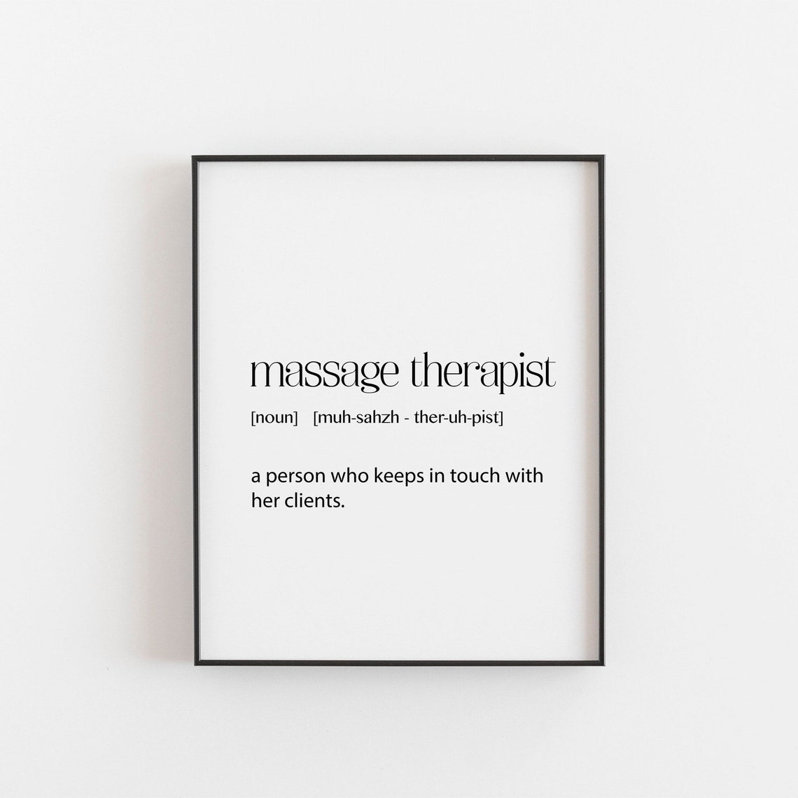 Massage Therapist Funny Definition Noun Dictionary Gift Poster