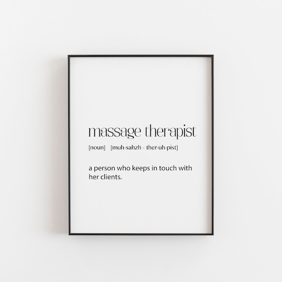 Massage Therapist Funny Definition Noun Dictionary Gift Poster