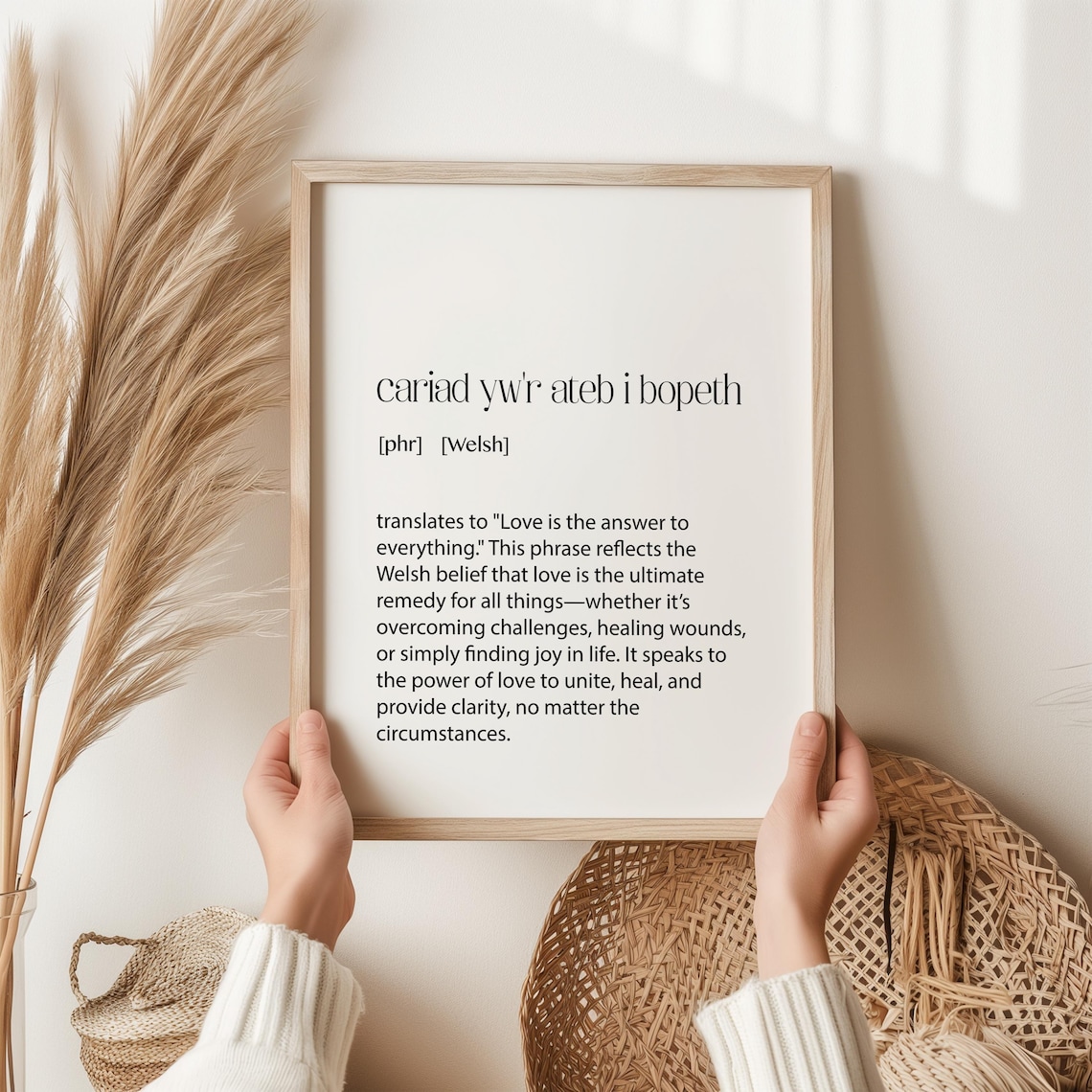 Cariad Ywr Ateb I Bopeth Love Quote Art Print