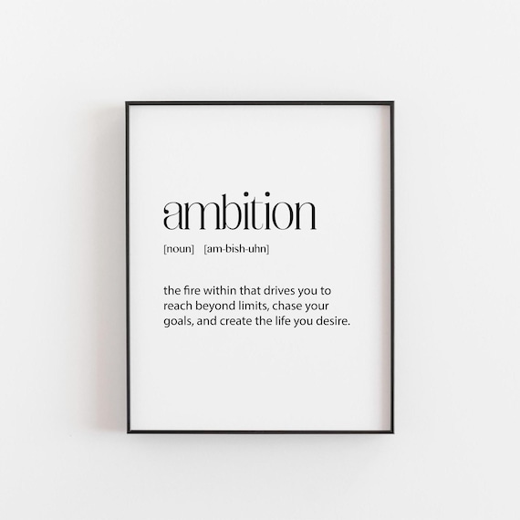 Ambition Inspirational Room Decor Motivational Poster