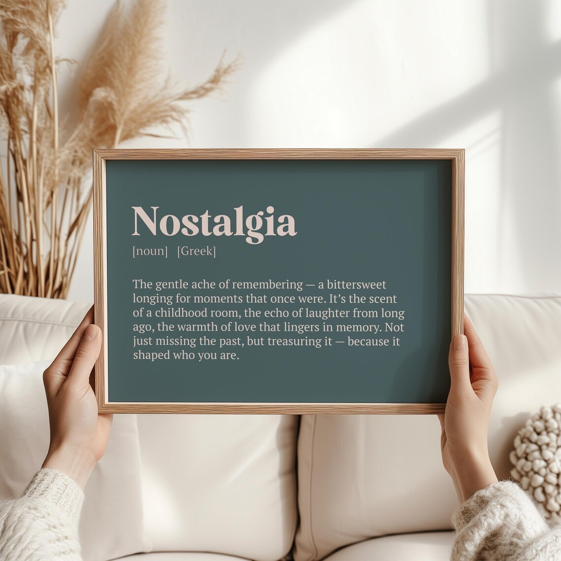 Nostalgia Definition Art Print, Timeless Typography Decor
