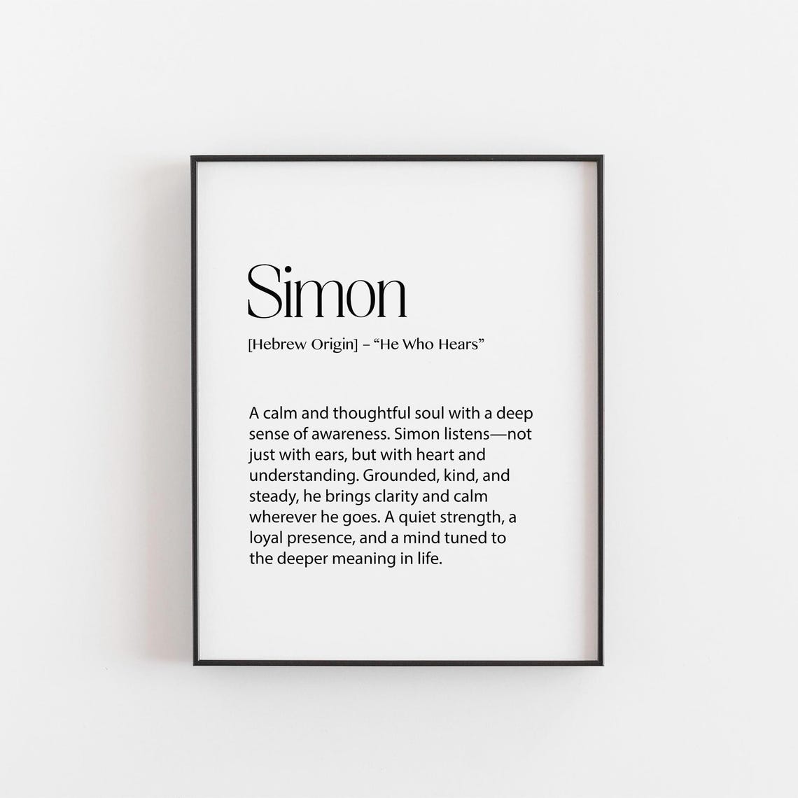 Simon Name Meaning Print Hebrew Origin He Who Hears Personal Gift