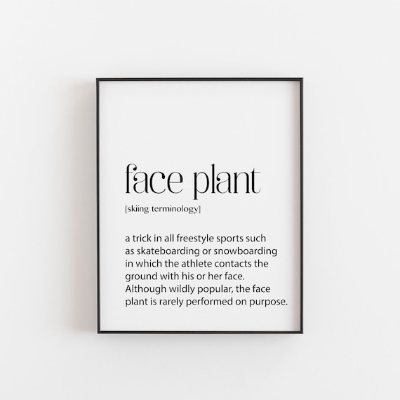 Skiing Face Plant Definition Poster, Ski Wall Art