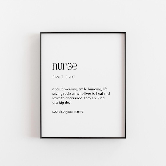 Personalised Nurse Definition Art Print, Funny Gift
