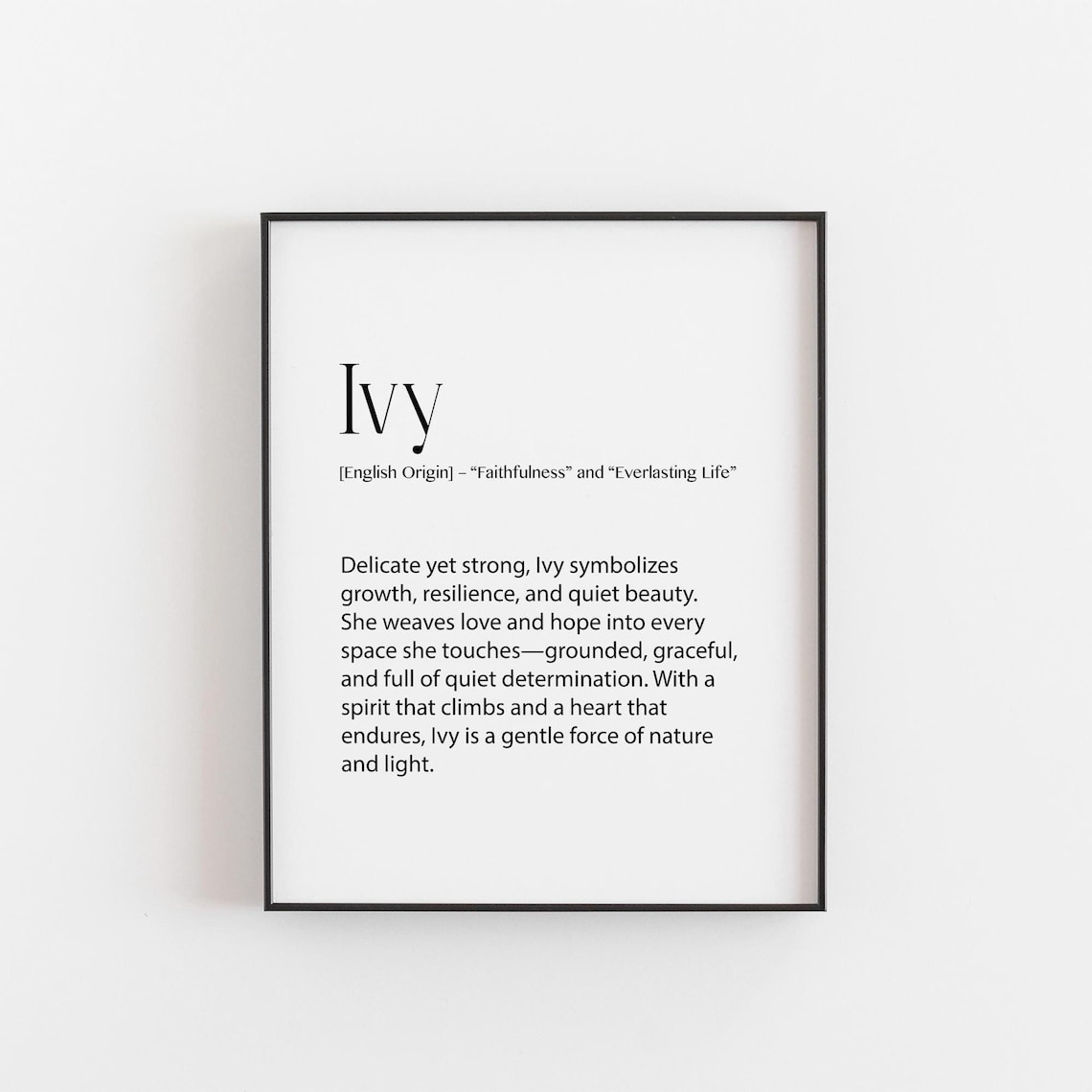 Ivy Name Meaning Botanical Nursery Art Print