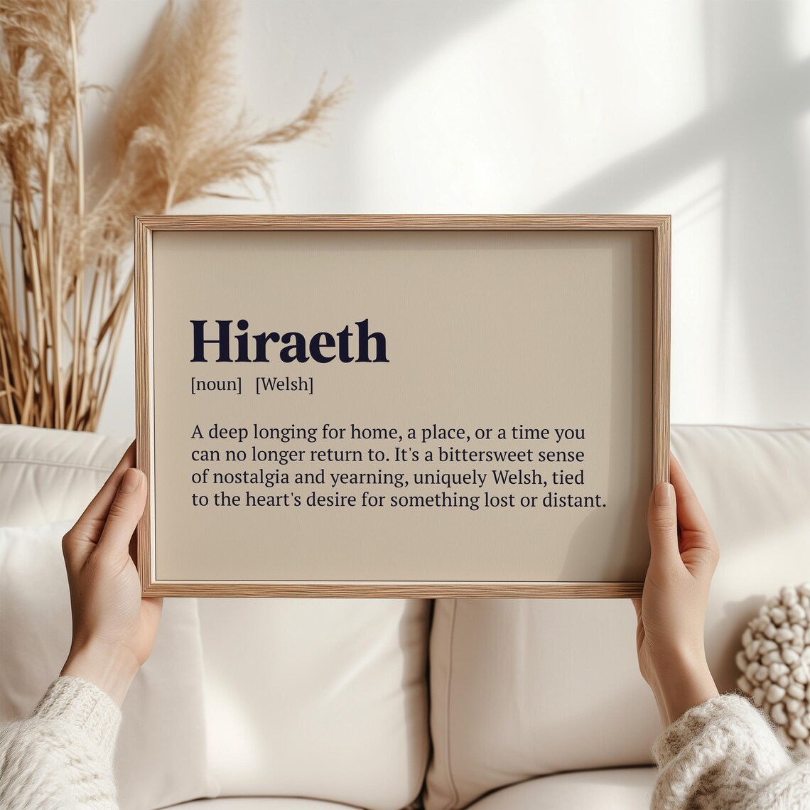 Hiraeth Welsh Nostalgia Quote Art Print, Sentimental - Image 4