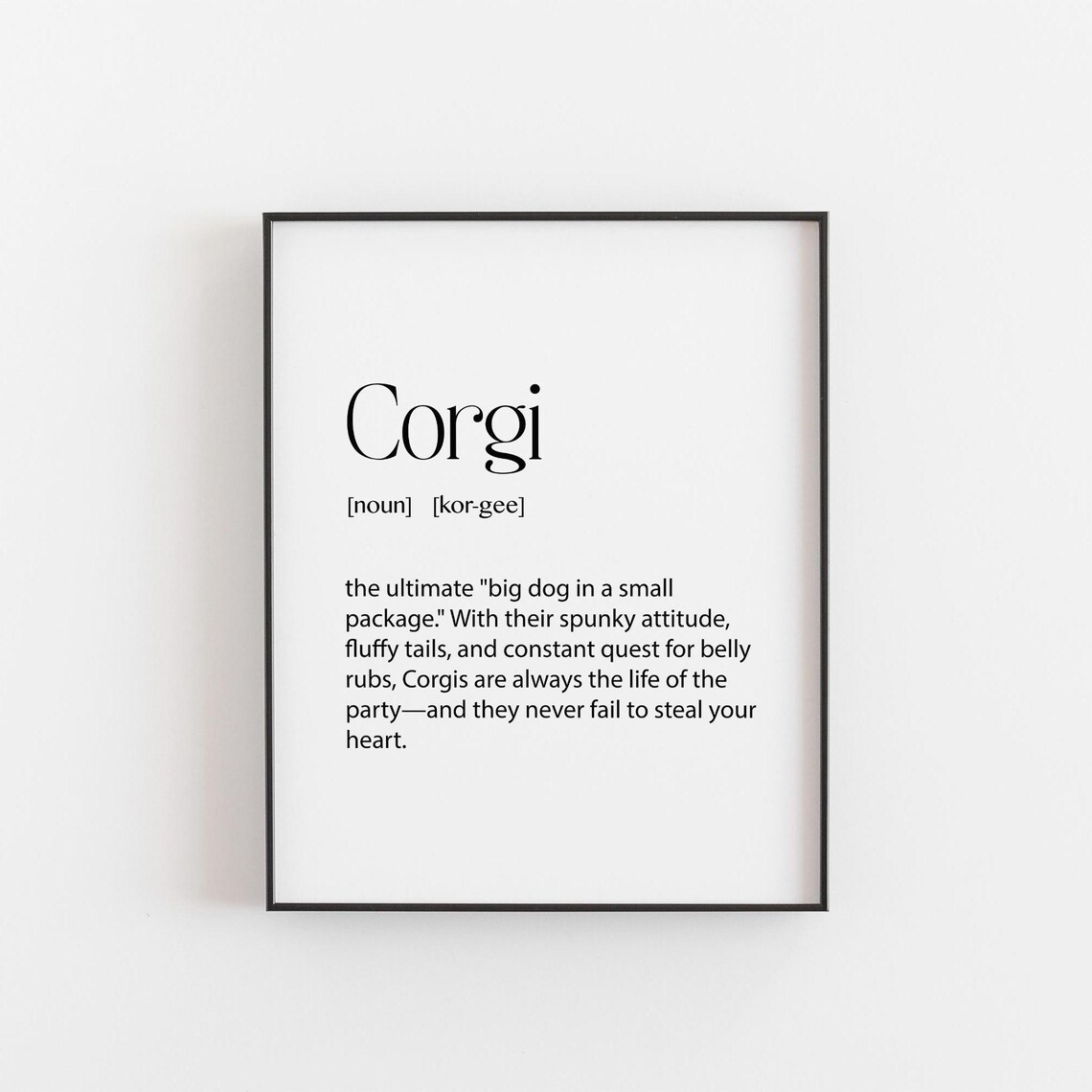 Corgi Definition Art Print, Sassy Dog Quote Decor