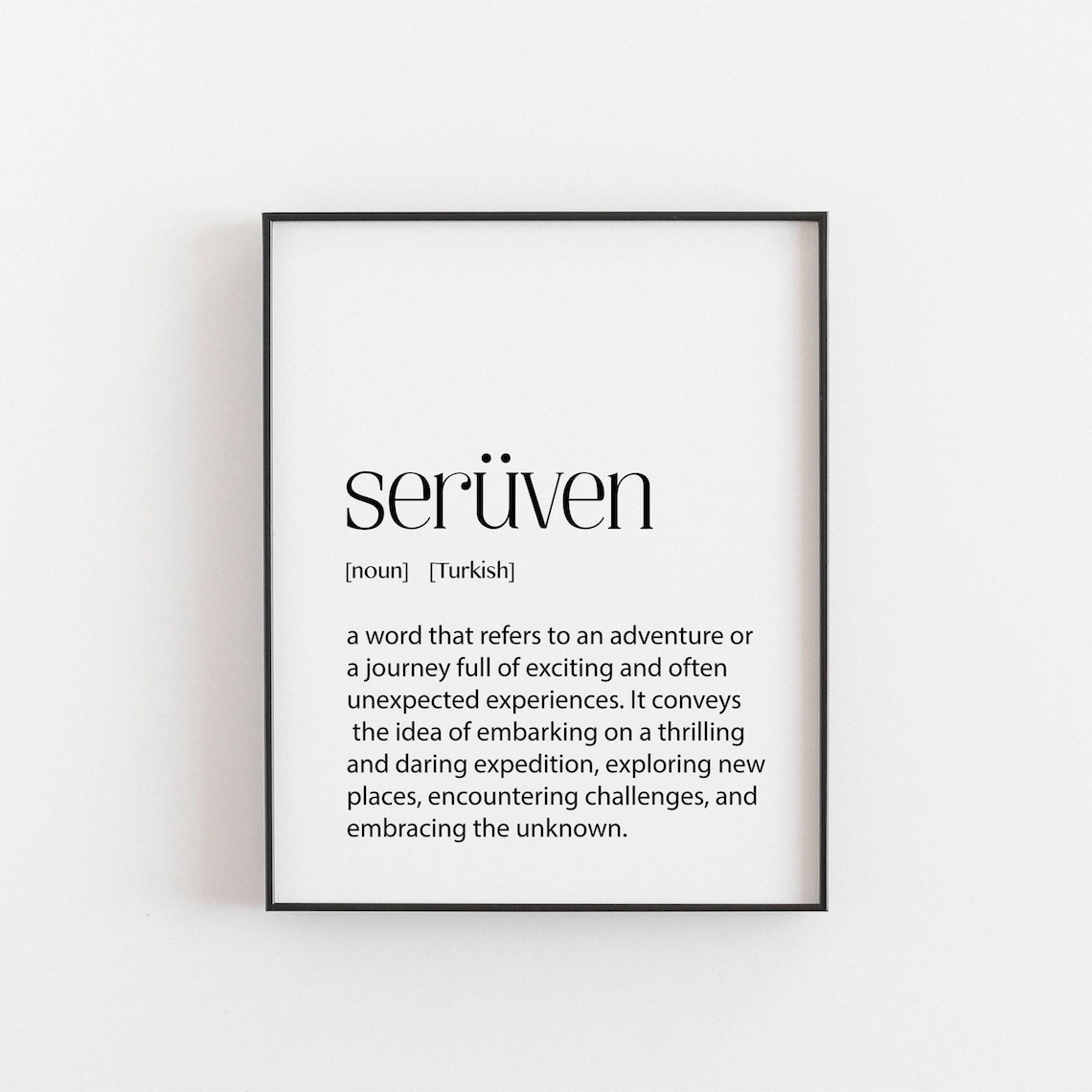Turkish Print Serven Definition Gift, Cultural Art Print
