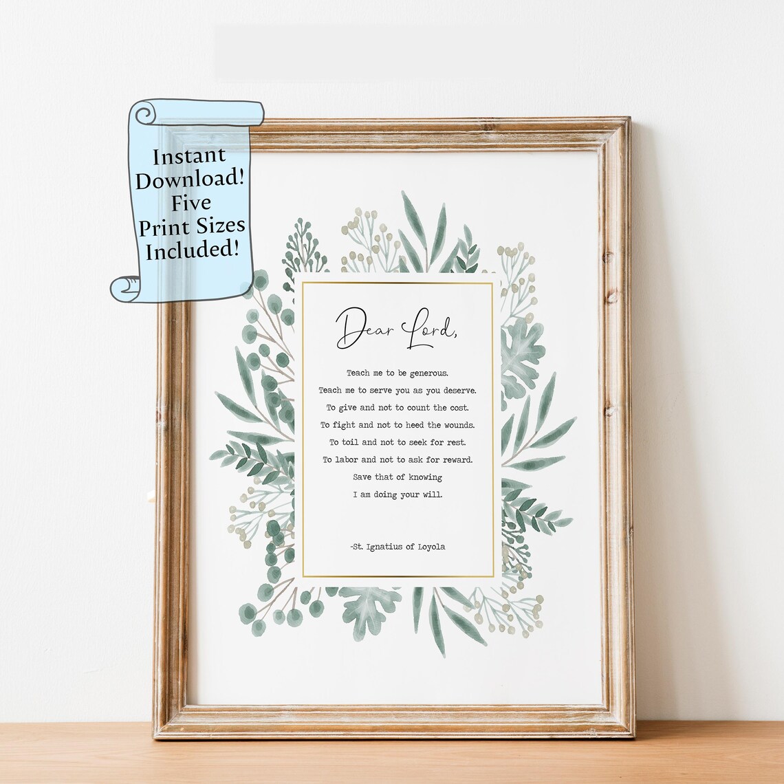 St Ignatius Prayer For Generosity Catholic Art Print