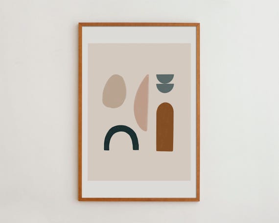 Abstract Geometric Art Print Mid Century Modern Wall Decor