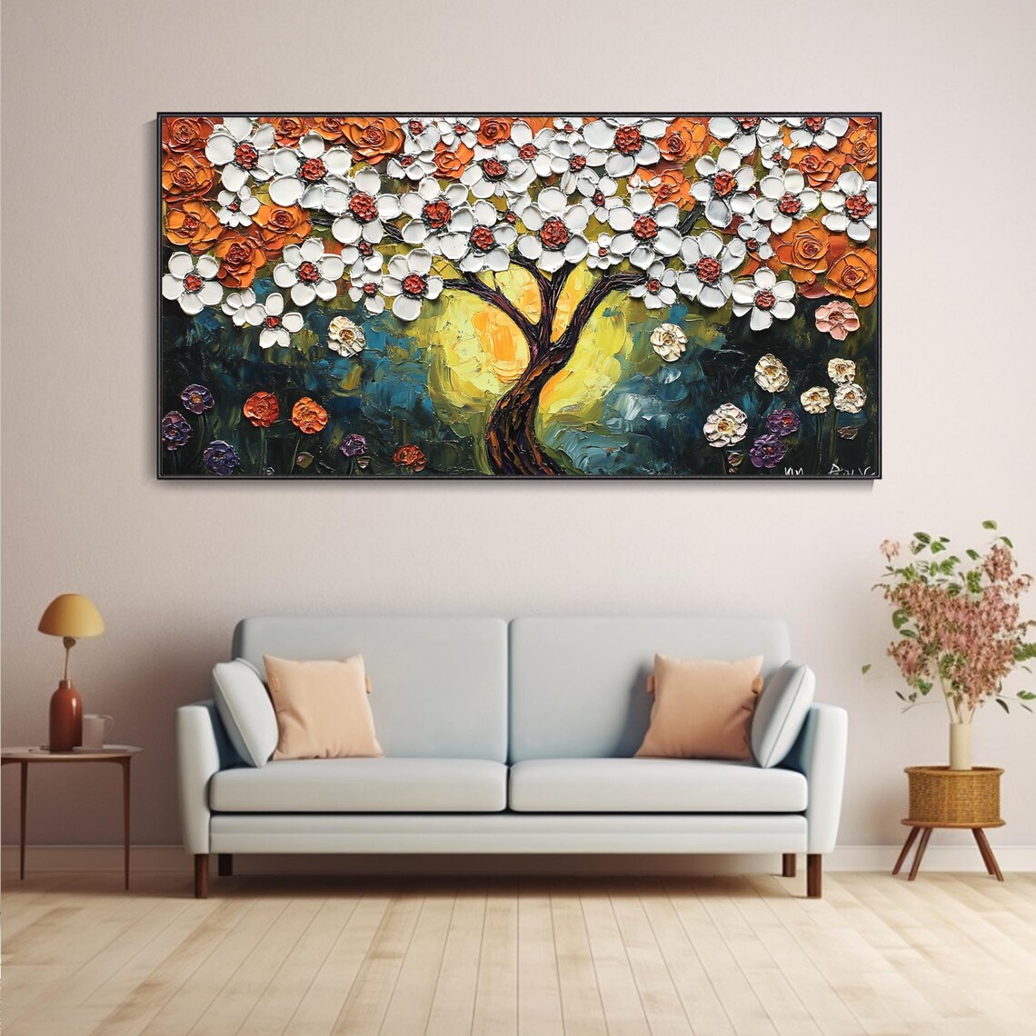 Blossom Tree Oil Painting Art Print, Modern Abstract - Image 5