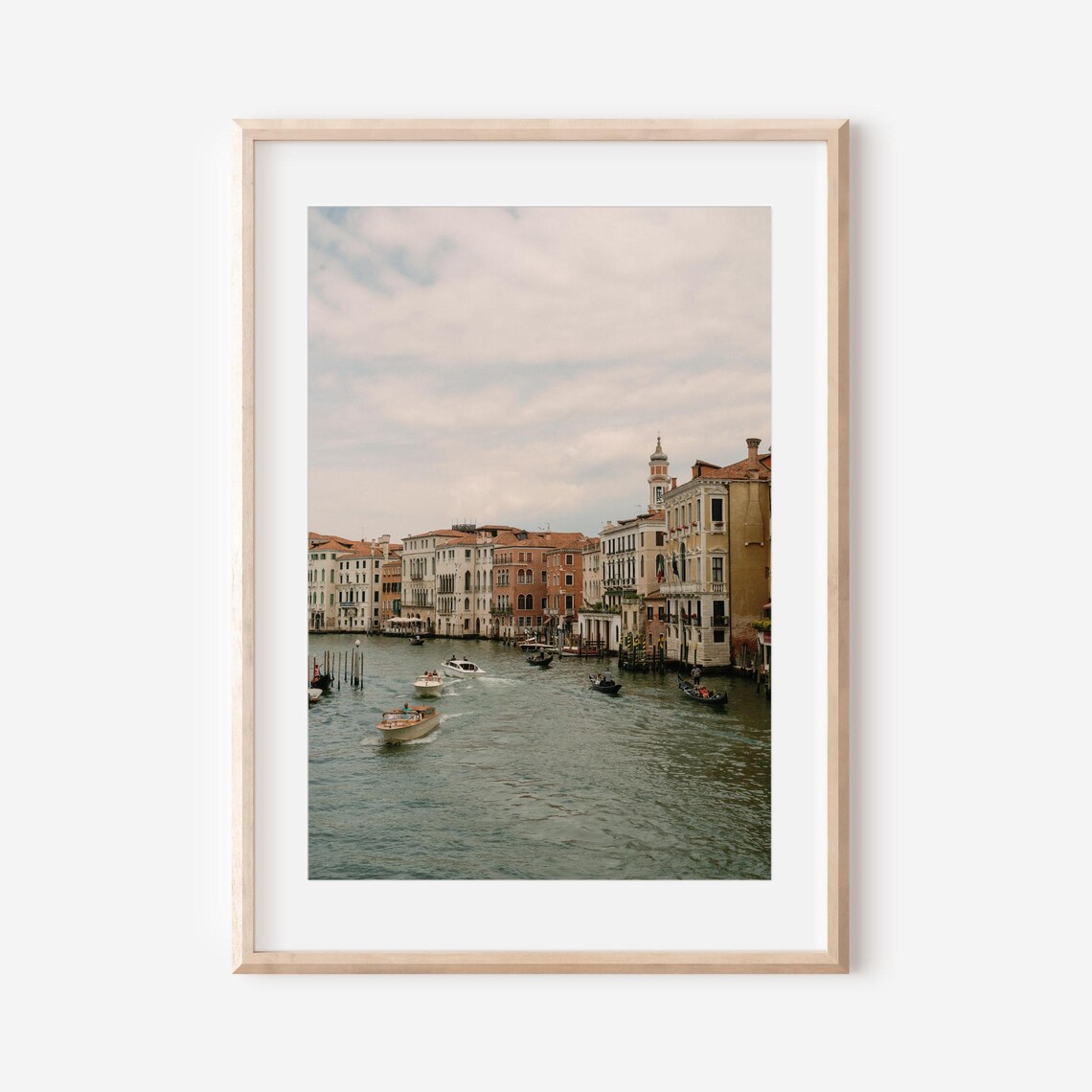 Venice Grand Canal Historic Palaces Gondolas Italy Travel Poster