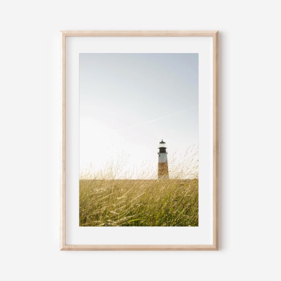 Nantucket Lighthouse Photography Print Sankaty Lighthouse Coastal Wall Art New England Decor