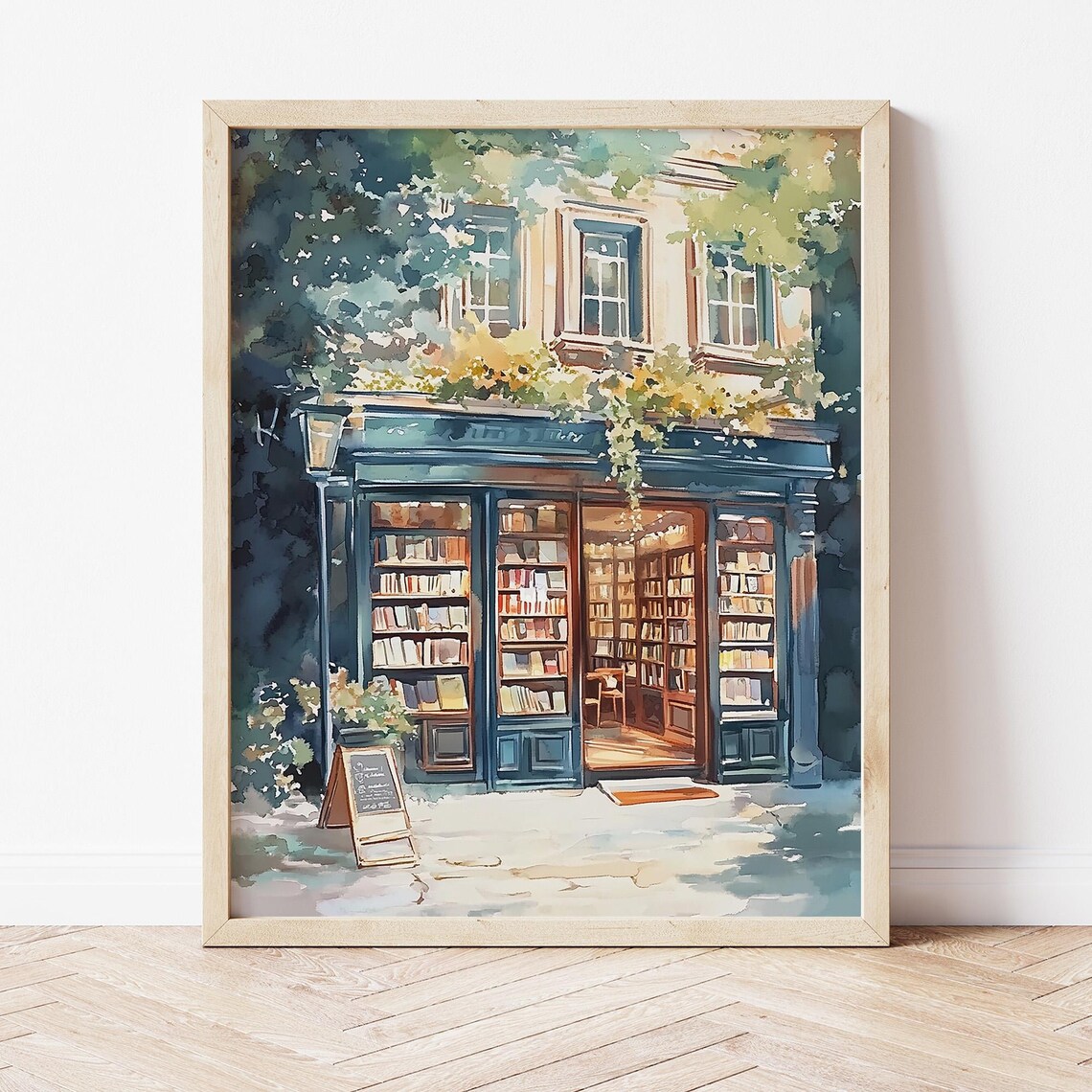 New York Bookshop Watercolor Art Print, Bookish - Image 3