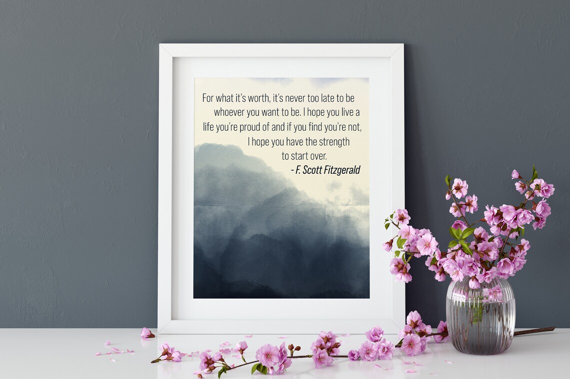 F. Scott Fitzgerald Quote, Inspirational Art Print - Image 3