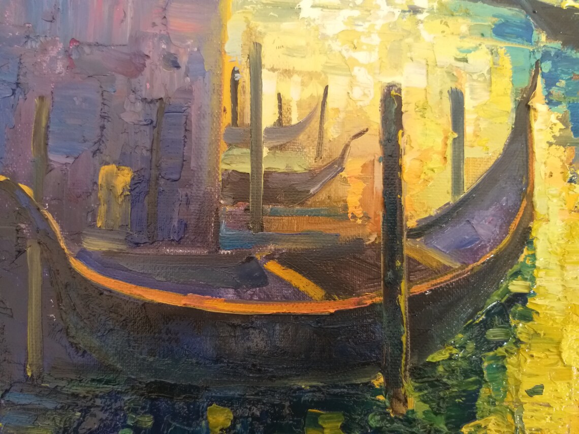 Venice Italy Grand Canal Gondolas Sunset Golden Glow Travel Poster - Image 3