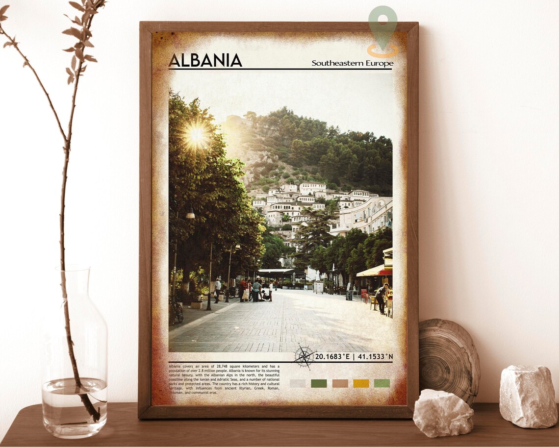 Albania Southeastern Europe Hillside Old Town Photo Travel Poster - Image 6