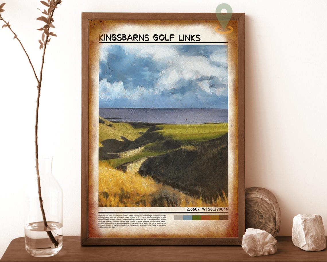 Kingsbarns Golf Links Scotland Coastal Dunes Fairway Coordinate Poster - Image 6