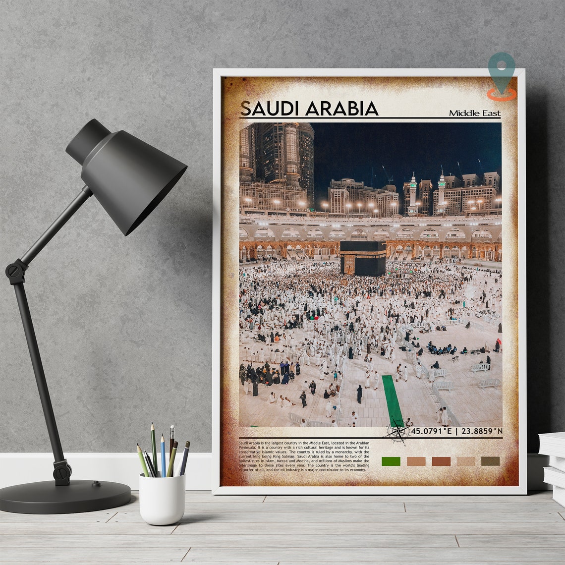 Grand Mecca Kaaba Saudi Arabia Night Pilgrimage Scene Poster - Image 4