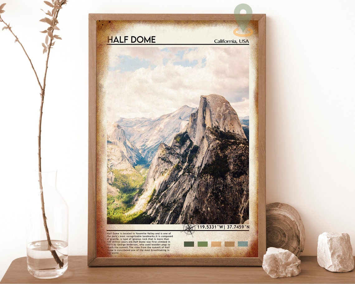 Half Dome Yosemite California Granite Summit Valley Landscape Poster - Image 6