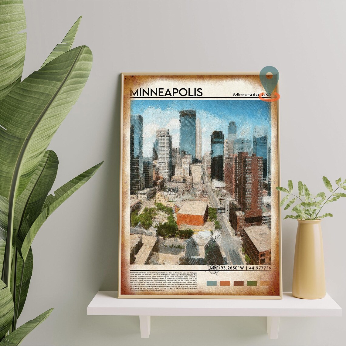 Minneapolis Minnesota Skyline Downtown Skyscraper City USA Poster - Image 3