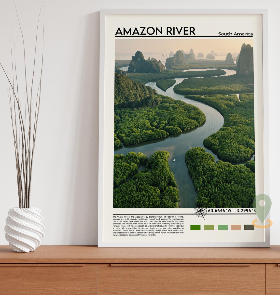 Amazon River Print Amazon River Art Amazon River Poster Amazon River Photo Amazon River Art Print Amazon River Painting Amazon Forest - Image 3