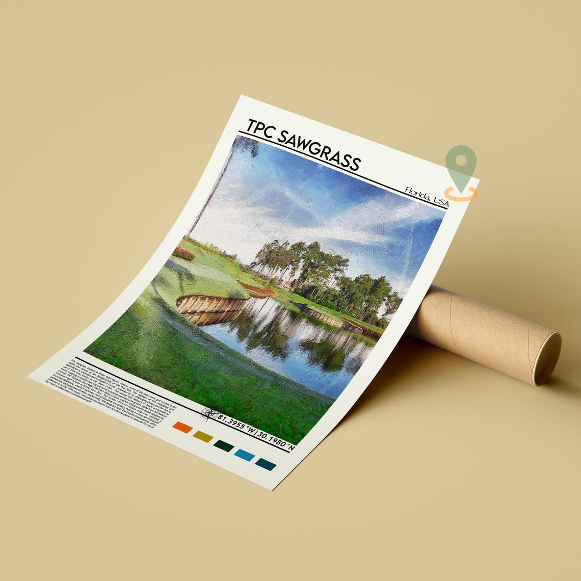 TPC Sawgrass Florida Island Green Golf Course PGA Sports Poster - Image 5