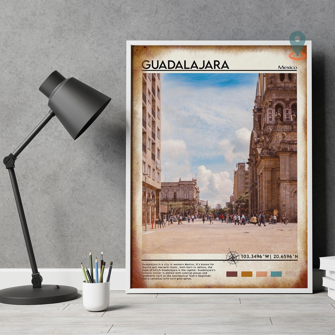 Guadalahara Print Guadalahara Art Guadalahara Poster Guadalahara Photo Guadalahara Poster Print Guadalahara Painting Mexico Travel Art - Image 4